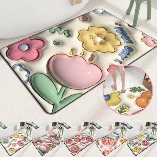 Tapis en diatomées souples à fleurs 3D Verkauf